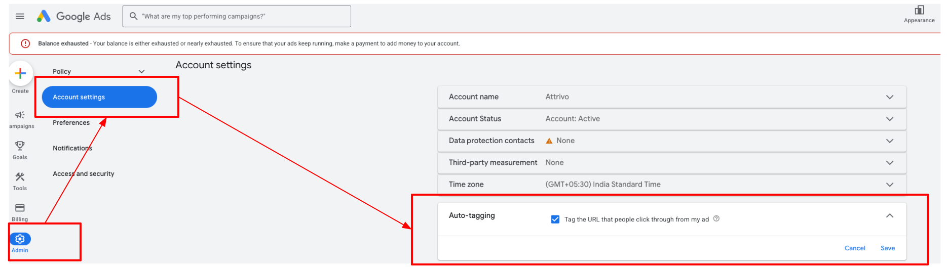 Google Ads Auto-tagging Setting